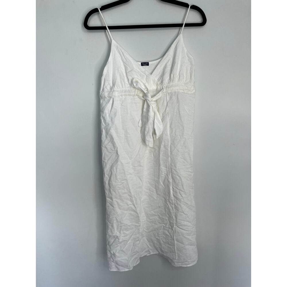 Splendid White Midi Dress‎ Women XS Tie Waist Sleeveless Summer Casual